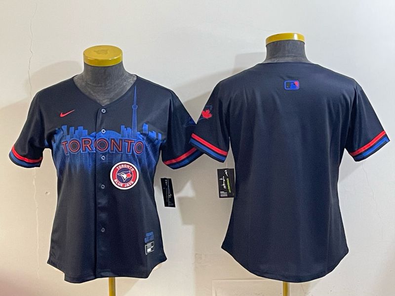 Women 2025 Toronto Blue Jays Blank black Joint Name Nike MLB Jersey style 008->women mlb jersey->Women Jersey